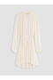 Rmz Gi̇yi̇m Farkliyla Ruffled Stand Collar Belted Dress - 5