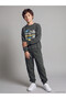 Rmz Gi̇yi̇m Farkiyla Dinosaur Printed Boys' Tracksuit Set - 3