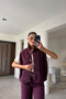 Buttoned Premium Buttoned Fleece Vest - Mürdüm - 5
