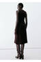 Drape midi elbise - 4