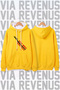 Kill Bill Printed Yellow Wide Fit Hoodie - 3 Thread Fleece Hood Lining with Rope Detail