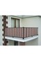 Balcony Iron Curtain with Laces Brown Thin Stripes 750 X 80 - 3