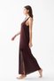 Women's Plum Lace Textured Slit Long Nightgown – Elegant and Comfortable Nightgown - 3