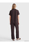 Alita City with a Difference from Lcw Dream Brown Satin Plain Short Sleeve Women's Pajama Set - 4