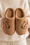 3-Piece Brown - Cream - Gray Teddy Bear Detailed Furry Plush House Slipper Set Bynday01 - 6