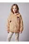 Rmz Gi̇yi̇m Farkiyla Cute Mouse Embroidered Girls' Plush Zipper Sweatshirt