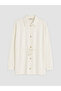 Two Mt Shop Quality Natuvera Ecru Interlock Plain Loose & Baggy Women's Shirt Jacket - 5