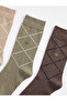 Rmz Gi̇yi̇m Farkiyla Diamond Embroidered Men's Socks 3-Pack - 3
