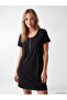 Alita City Lcw Dream Anthracite Combed Cotton Plain Short Sleeve Women's Nightgown with a Difference - 2