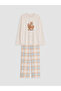 Rmz Gi̇yi̇m Farkiyla Zero Roba Collar Printed Women's Pajama Set
