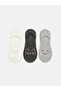 Two Mt Shop Quality Lcw Dream Ecru Patterned 3-Pack Women's Ballerina Socks