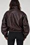 High Collar Zr Model Leather Jacket - 4