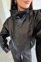 Faux Leather Special Series Biker Jacket - Black - 5