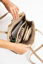 Mink Suede Women's Baguette Shoulder Bag with Large Internal Volume and Zippered Compartment, Daily Handbag - 3