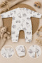 Organic 100% Cotton Newborn Baby Long Sleeve Romper - 2