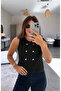 Black Double-Breasted Knitwear Vest - 2Y4492