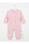Baby Girl 3-Pack Long Sleeve Ribbed Jumpsuit Set Without Booties (Floral, Teddy Bear and Leopard Pattern) - 7
