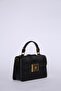 Black Monogram Patterned Leather Hand and Shoulder Bag - 2