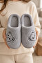4-Piece Cream - Gray - Brown - Black Teddy Bear Detailed Furry House Slippers Set Byndset02 - 6