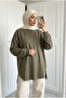 Women's Double Side Zipper Loose Cut Long Sweat Tunic - 3