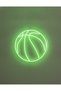 Basketbol Topu Figürlü LED Neon Duvar Tablosu | Yeşil Aydınlatmalı Dekor | Genç Odası