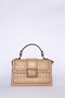 Mink Monogram Patterned Leather Hand and Shoulder Bag
