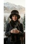 Women's Luxury Imported Fur Bucket Hat and Neck Collar Scarf Set Plush Soft Hat Set Winter Accessory - 5