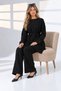 Tunic Pants Double Hijab Set with Waist Tie, Sleeves and Front Button Detail