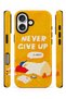 iPhone 16 Compatible - Never Give up Duck, Double Layer Tough Cover, Glossy Surface Protective Case - 2