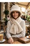 Women's Luxury Imported Fur Bucket Hat and Neck Collar Scarf Set Plush Soft Hat Set Winter Accessory - 3