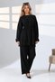 Tunic Pants Double Hijab Set with Waist Tie, Sleeves and Front Button Detail - 2