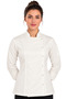 Alpaca Striped Fabric Long Sleeve Cream Fold-Over Cuff Professional Women's Cook Jacket Chef Uniform - 3