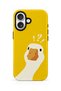 iPhone 16 Compatible - Confused Duck, Dual Layer Tough Cover, Glossy Surface Protective Case