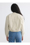 Two Mt Shop Quality Xside Beige Cashmere Plain Loose & Baggy Women's Jacket - 5