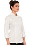Alpaca Striped Fabric Long Sleeve Cream Fold-Over Cuff Professional Women's Cook Jacket Chef Uniform - 4