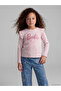 Pink Ruffled Barbie Printed Girls' Glitter T-Shirt
