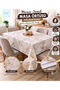 Tablecloth -Fiesta Lux Pvc Fiber Waterproof Modern Pattern Kitchen and Dining Table Cover.