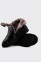 Genuine Leather and Fur Black Crocodile Women's Classic Boots 240Kza2704-1 - 3