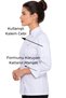 Alpaca Fabric Long Sleeve White Trilliant Dot Patterned Fold-Over Cuff Professional Women's Chef Jacket - 2
