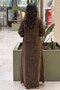 Shirt Collar Five-Button Waist Tie Jacquard Dress - 4