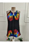 Women's Long Sleeve Halter Neck Detailed Leopard Single Jersey Blouse - 4