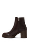 Women's Brown Zippered Crocodile Patterned Platform Thick Heeled Leather Boots Wf170027Dk - 3