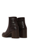 Women's Brown Zippered Crocodile Patterned Platform Thick Heeled Leather Boots Wf170027Dk - 8