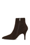 Women's Brown Zippered High Thin Heeled Suede Leather Boots Wf100007Ds - 3