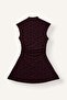 Hakim Lapel Collar Gathered Floral Patterned Tulle Short Sleeve Mini Dress I8822Ax26Au - 2