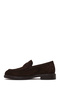 Black Men's Brown Suede Leather Loafer Wm680029Ds - 3