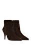 Women's Brown Zippered High Thin Heeled Suede Leather Boots Wf100007Ds - 2