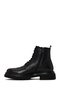 Men's Black Lace-Up Zippered Leather Casual Boots Wm710027Df - 3
