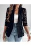Women's Long-Sleeved Truvakar Jacket with Front Buttons, Pockets, and Lace Trim