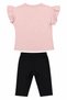 Girls' Princess Printed Heart Pattern Ruffle T-Shirt and Capri Leggings 2-Piece Set 1-3 Years - 4